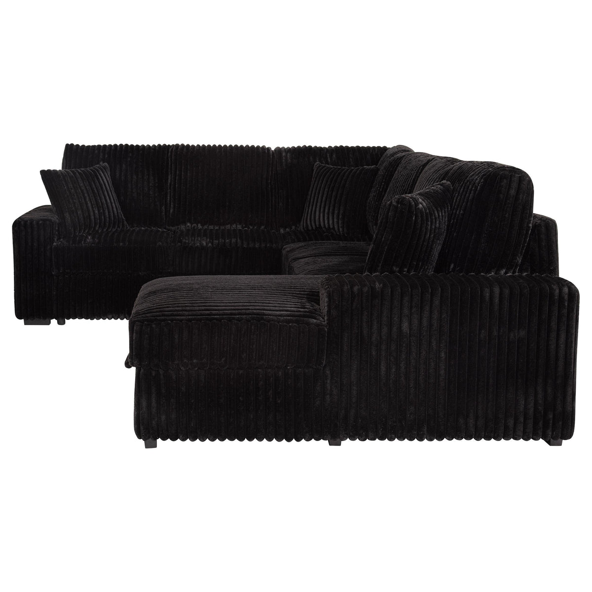  Coaster Furniture Devonshire 511049 Sleeper Sectional Sofa Storage Chaise - Black IMAGE 8