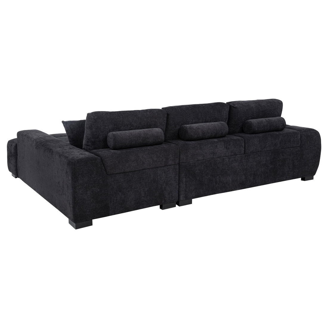  Coaster Furniture Octavia 511061 Upholstered Sectional Chaise Sofa - Black IMAGE 1