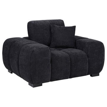  Coaster Furniture Octavia 511063 Upholstered Track Arm Accent Chair - Black IMAGE 1