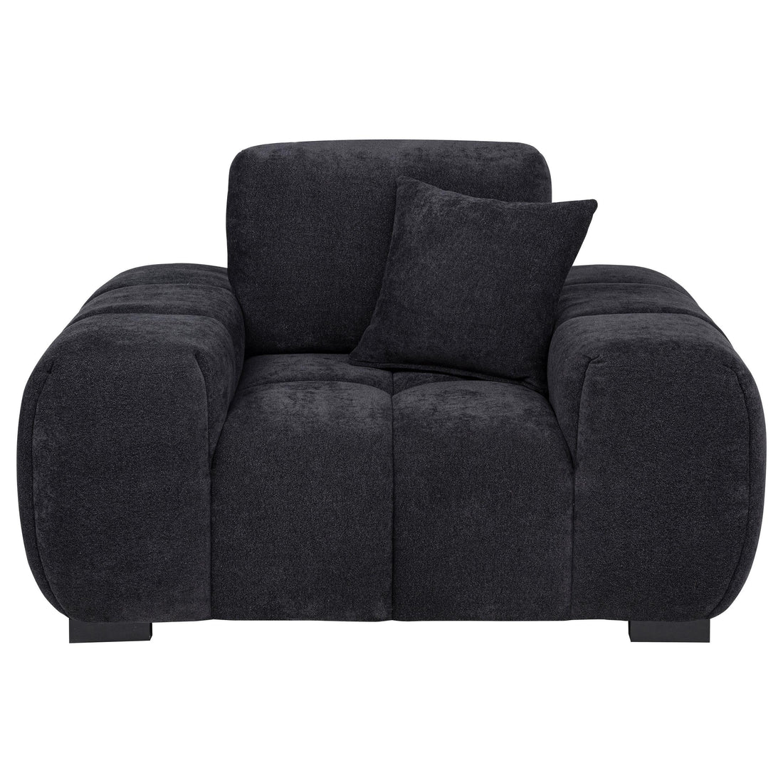  Coaster Furniture Octavia 511063 Upholstered Track Arm Accent Chair - Black IMAGE 1