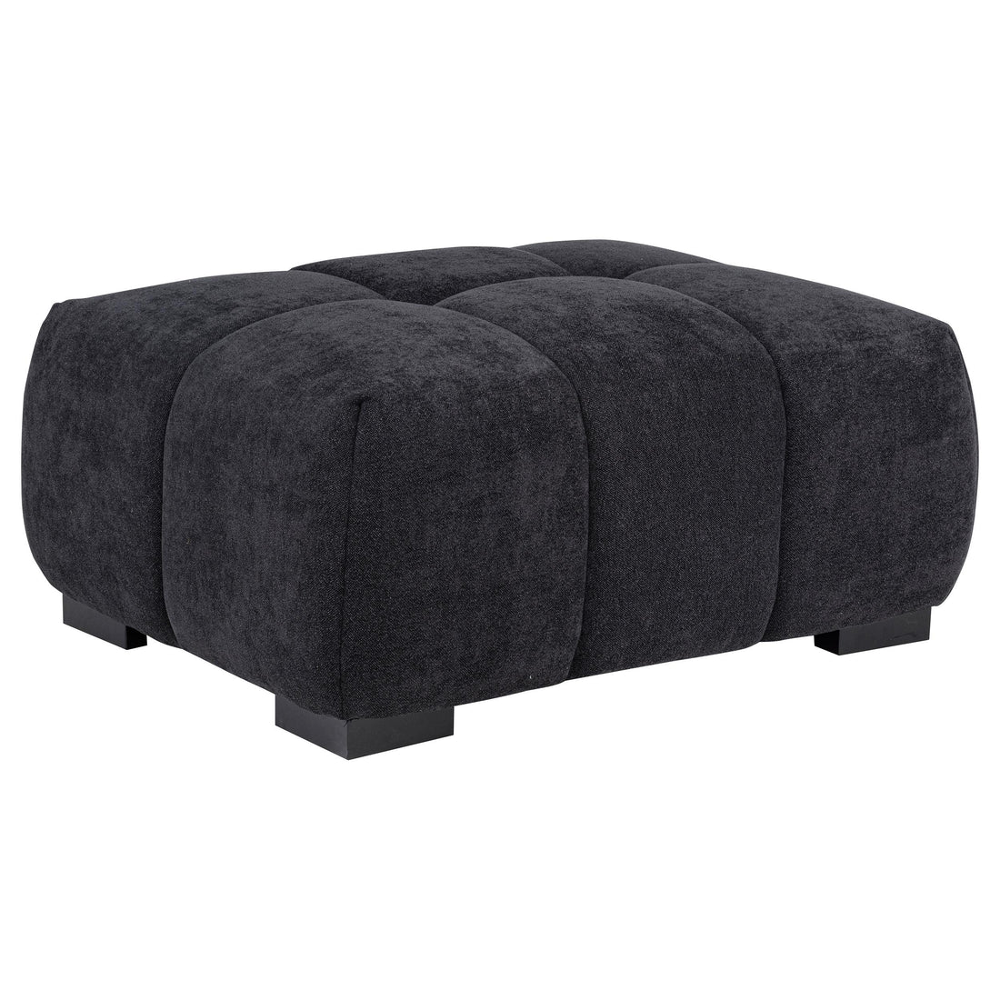  Coaster Furniture Octavia 511064 Upholstered Rectangular Ottoman - Black IMAGE 1