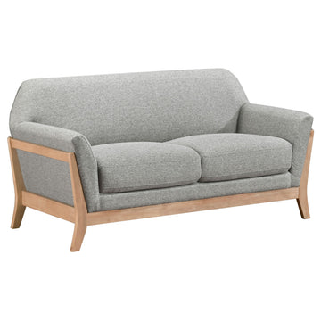  Coaster Furniture Vaughn 511072 Fabric Upholstered Flared Arm Loveseat - Grey IMAGE 1