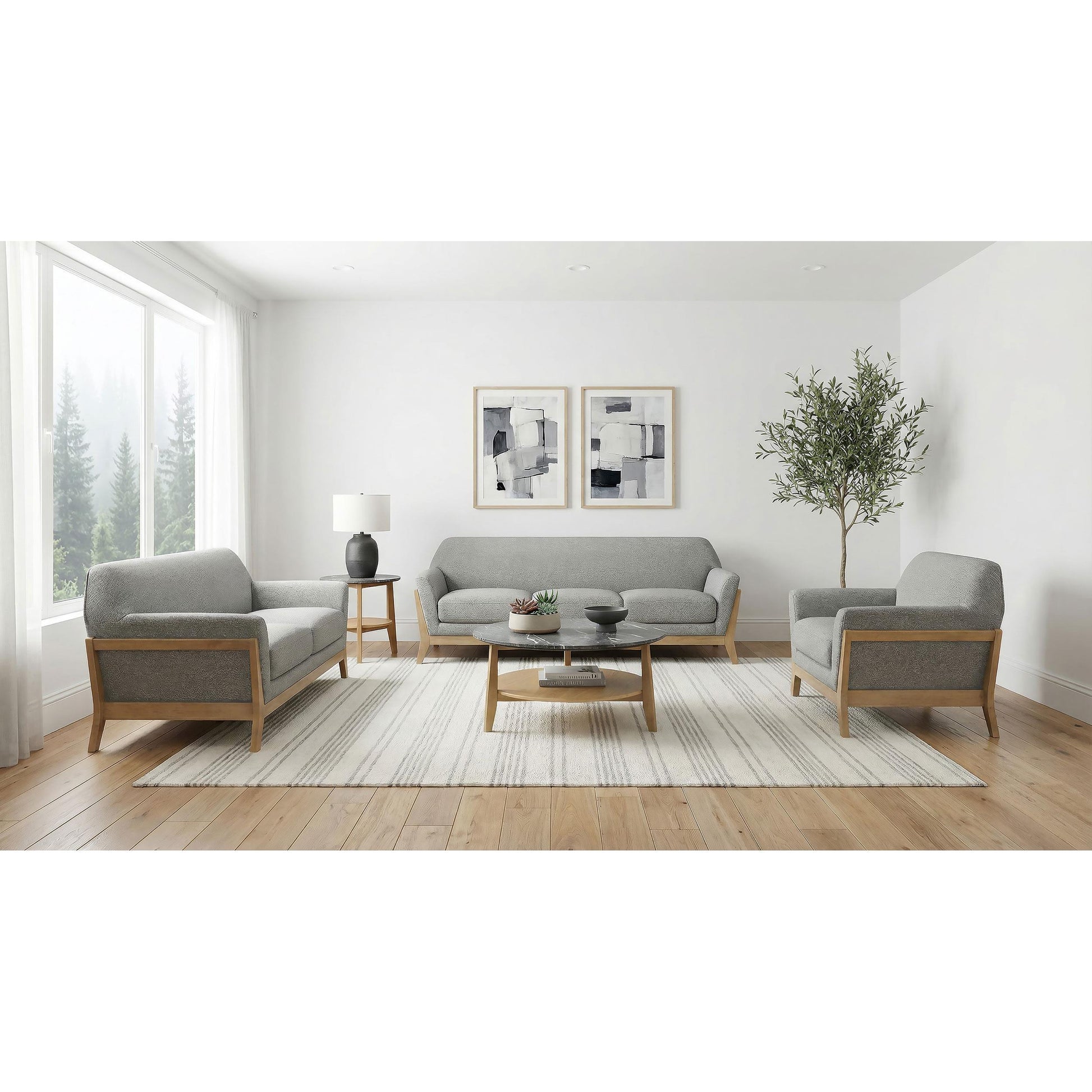  Coaster Furniture Vaughn 511073 Fabric Upholstered Flared Arm Accent Chair - Grey IMAGE 11