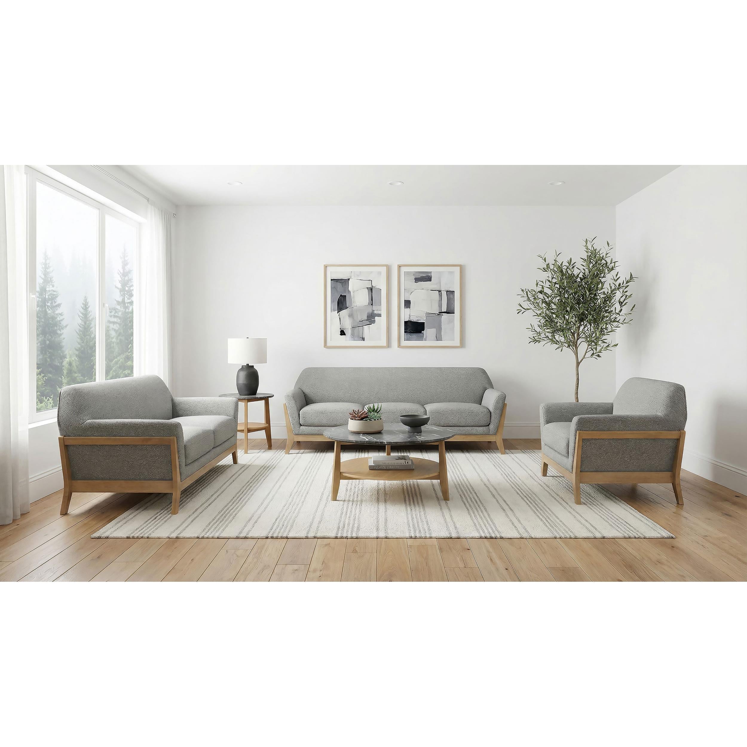  Coaster Furniture Vaughn 511073 Fabric Upholstered Flared Arm Accent Chair - Grey IMAGE 11