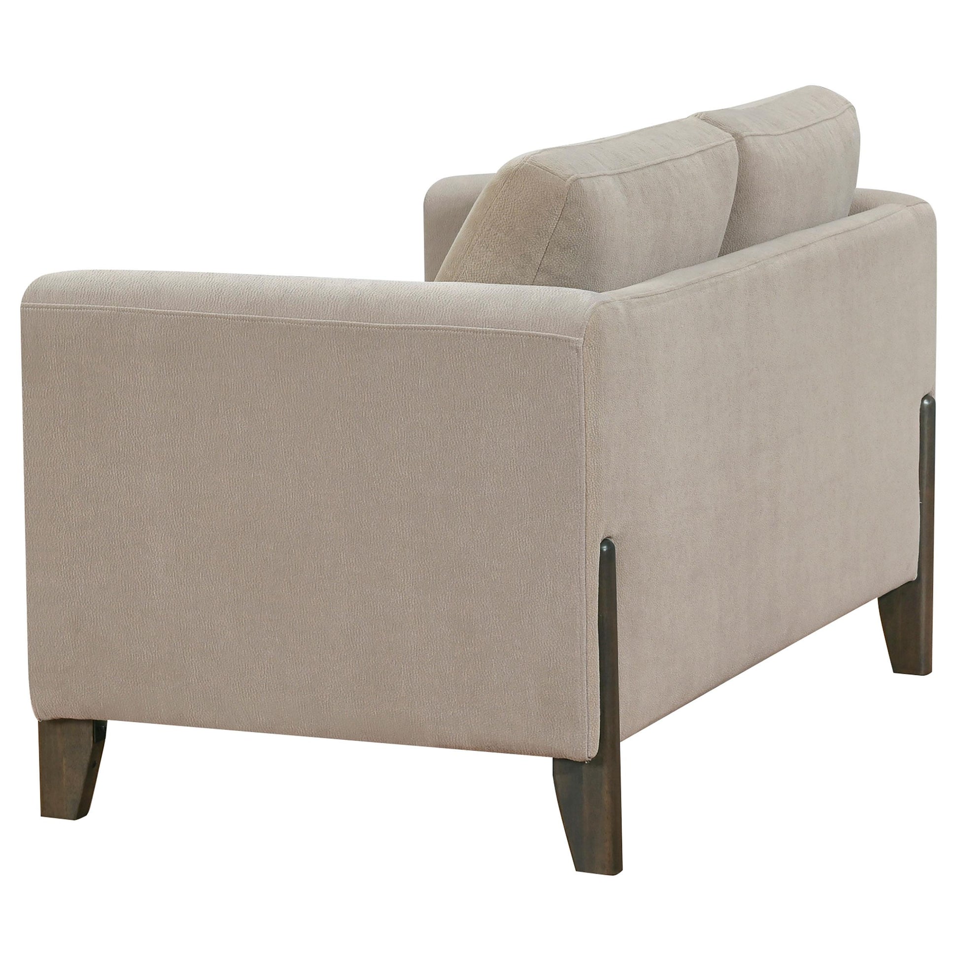  Coaster Furniture Islington 511102 Fabric Upholstered Panel Arm Loveseat - Taupe IMAGE 3