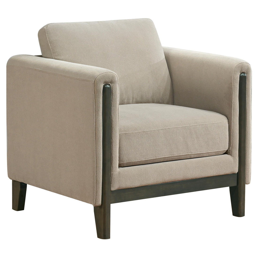  Coaster Furniture Islington 511103 Fabric Upholstered Panel Arm Accent Chair - Taupe IMAGE 1