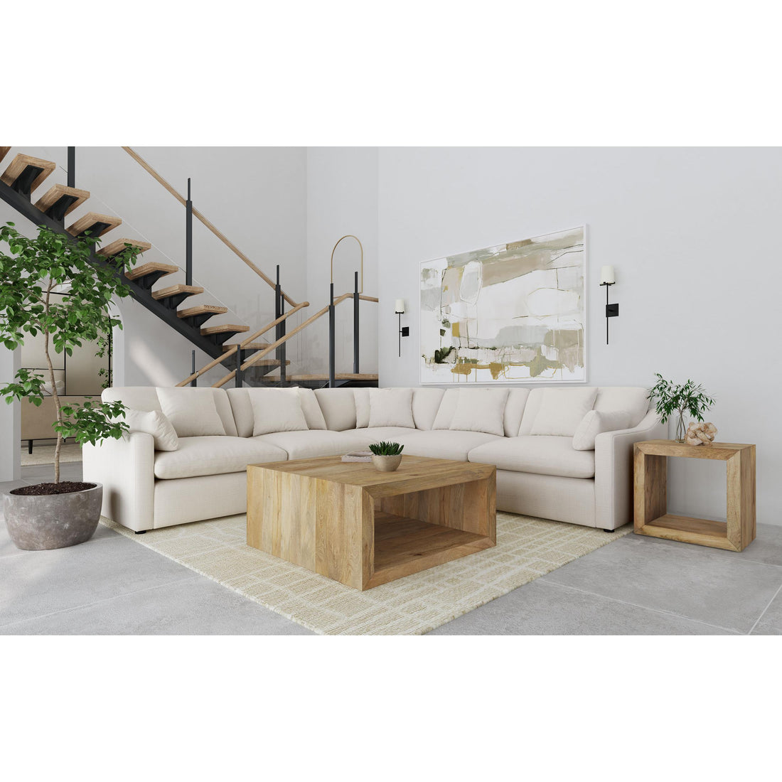  Coaster Furniture Hobson 551451-SETA 5-piece Upholstered Modular Sectional Sofa - Ivory IMAGE 1