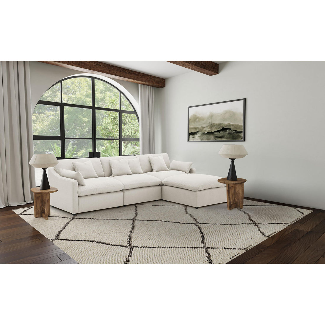  Coaster Furniture Hobson 551451-SETB 4-piece Upholstered Modular Sectional Sofa - Ivory IMAGE 1