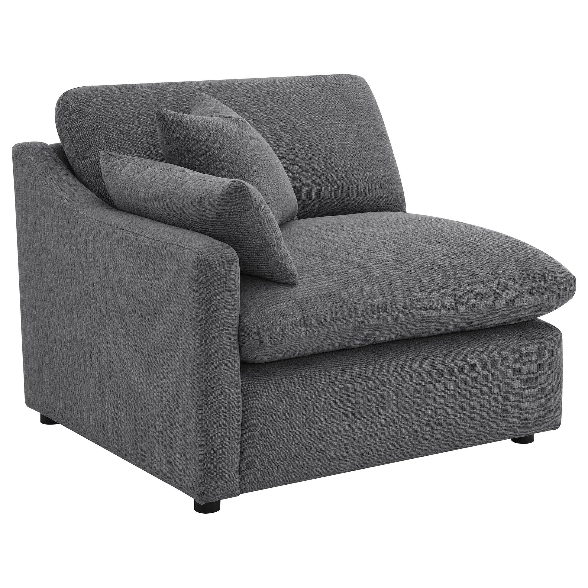  Coaster Furniture Hobson 551455-SETA 5-piece Upholstered Modular Sectional Sofa - Charcoal IMAGE 3