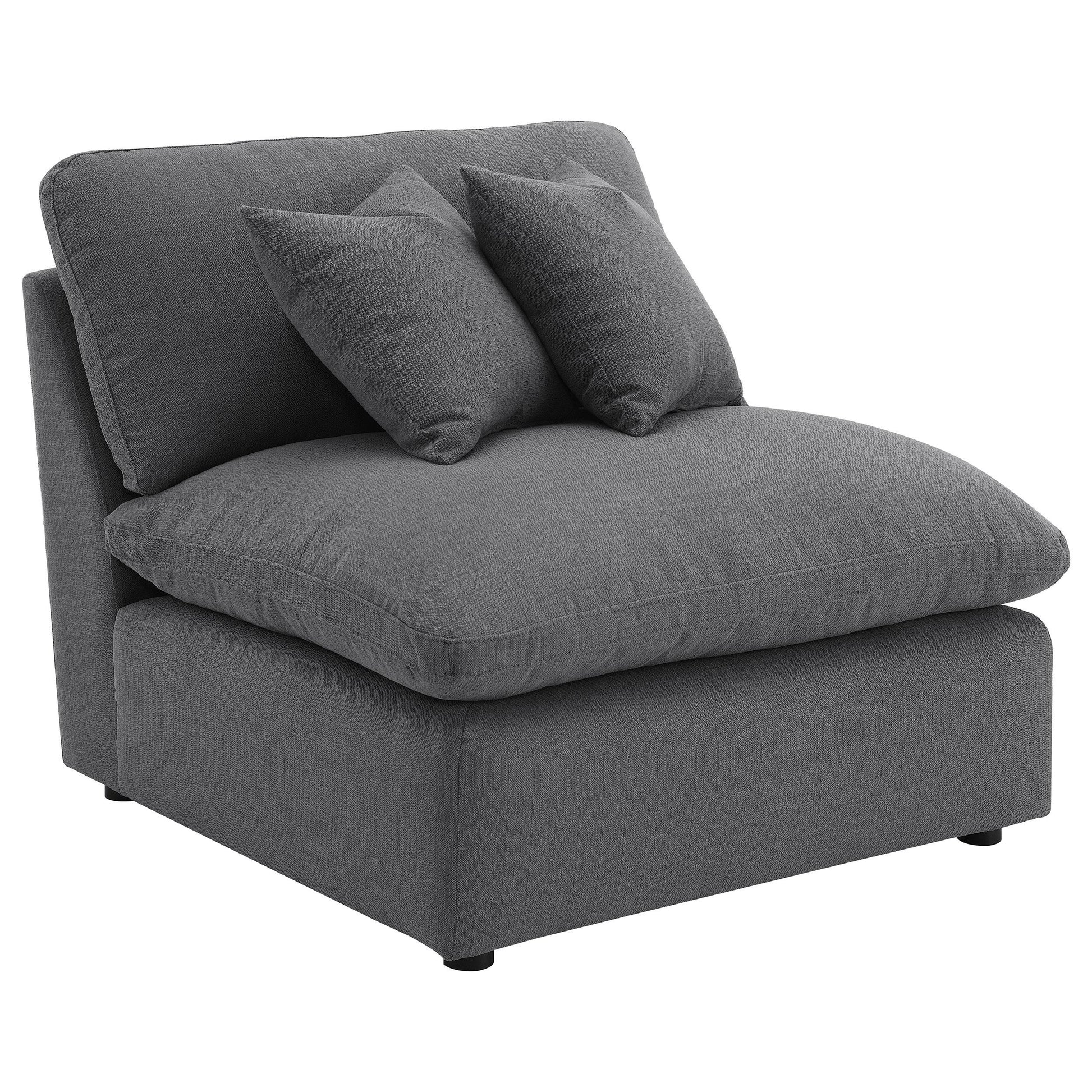  Coaster Furniture Hobson 551455-SETA 5-piece Upholstered Modular Sectional Sofa - Charcoal IMAGE 4