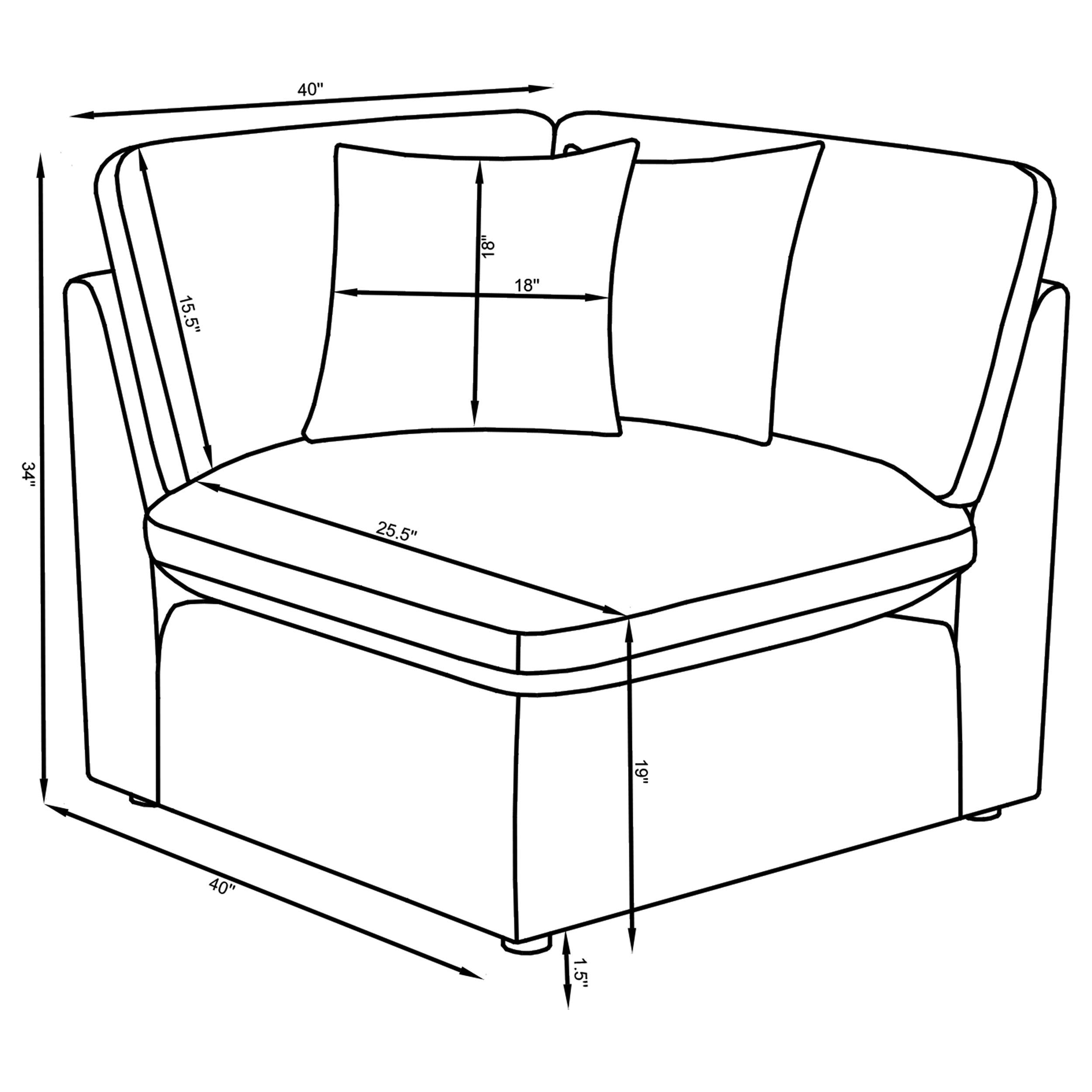  Coaster Furniture Hobson 551455-SETA 5-piece Upholstered Modular Sectional Sofa - Charcoal IMAGE 9