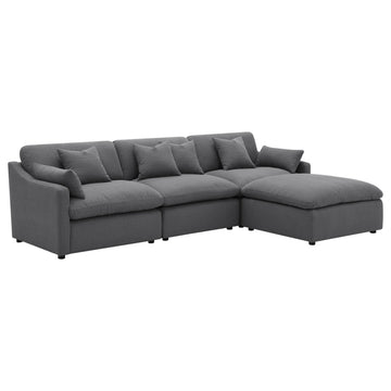  Coaster Furniture Hobson 551455-SETB 4-piece Upholstered Modular Sectional Sofa - Charcoal IMAGE 1