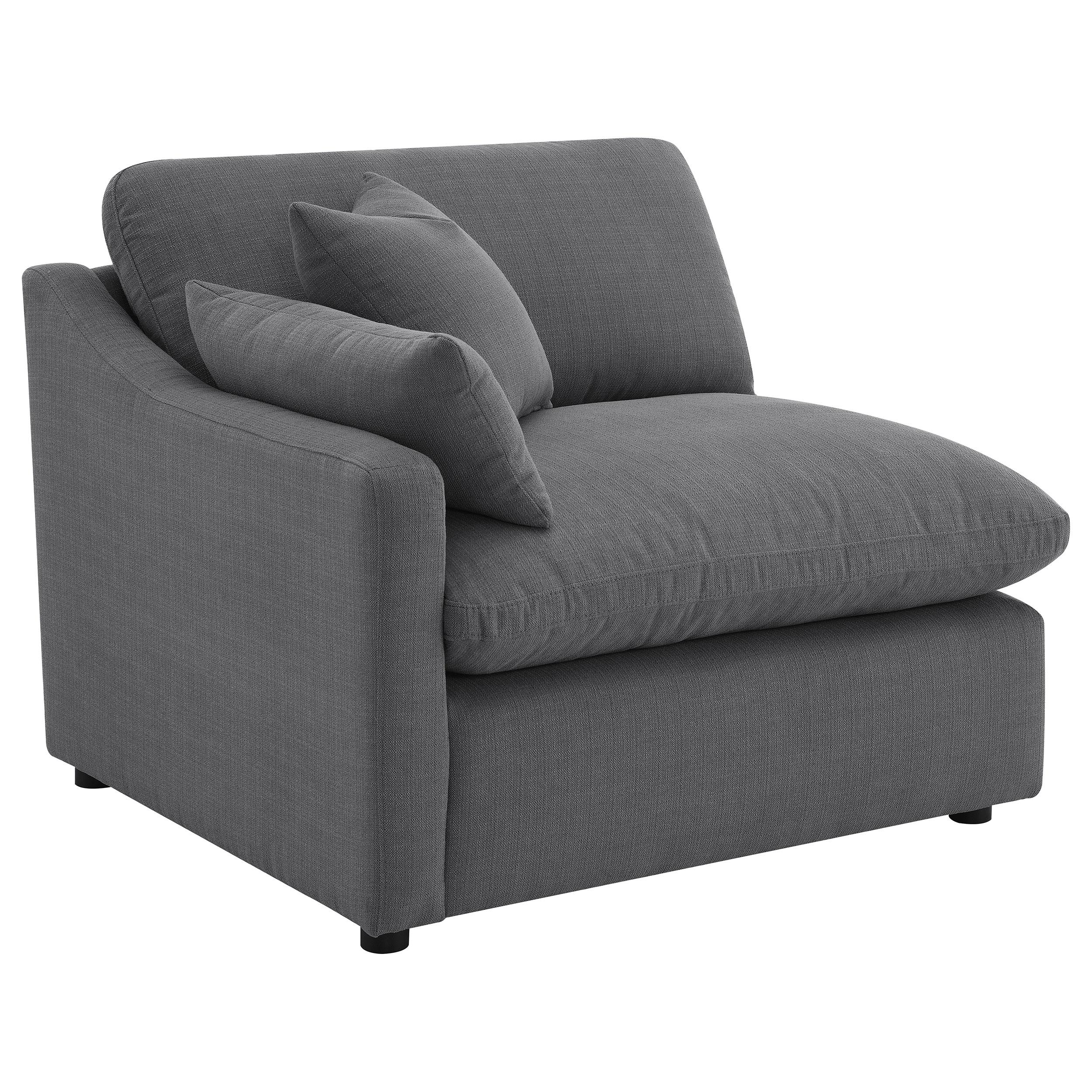  Coaster Furniture Hobson 551455-SETB 4-piece Upholstered Modular Sectional Sofa - Charcoal IMAGE 3