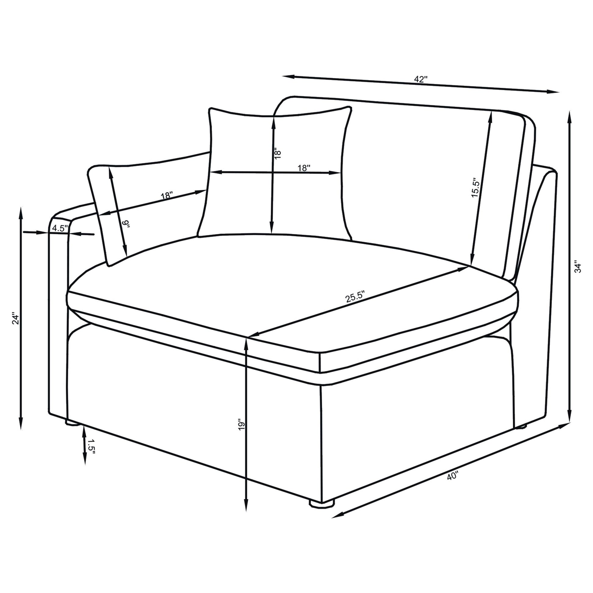  Coaster Furniture Hobson 551455-SETB 4-piece Upholstered Modular Sectional Sofa - Charcoal IMAGE 8