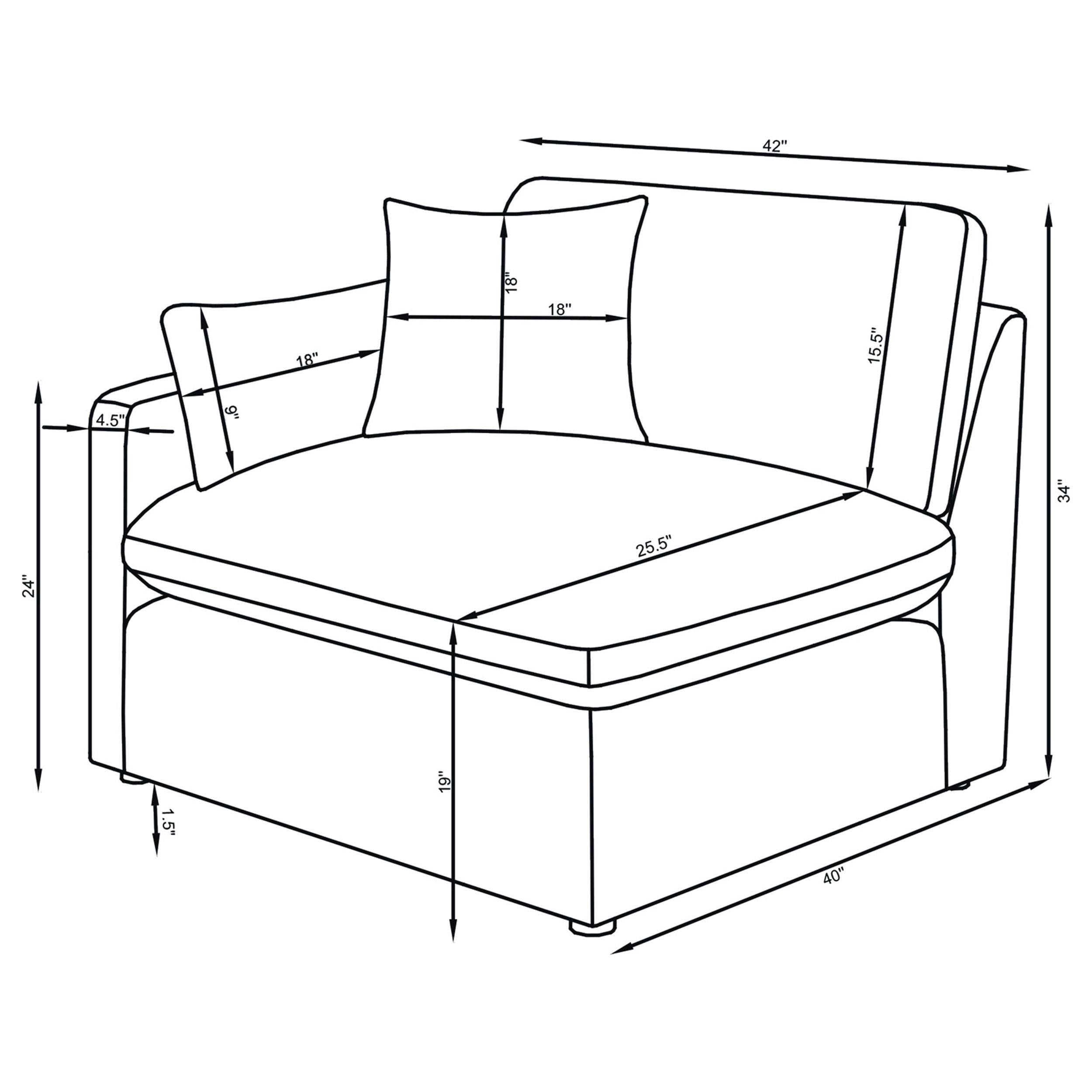  Coaster Furniture Hobson 551455-SETB 4-piece Upholstered Modular Sectional Sofa - Charcoal IMAGE 8