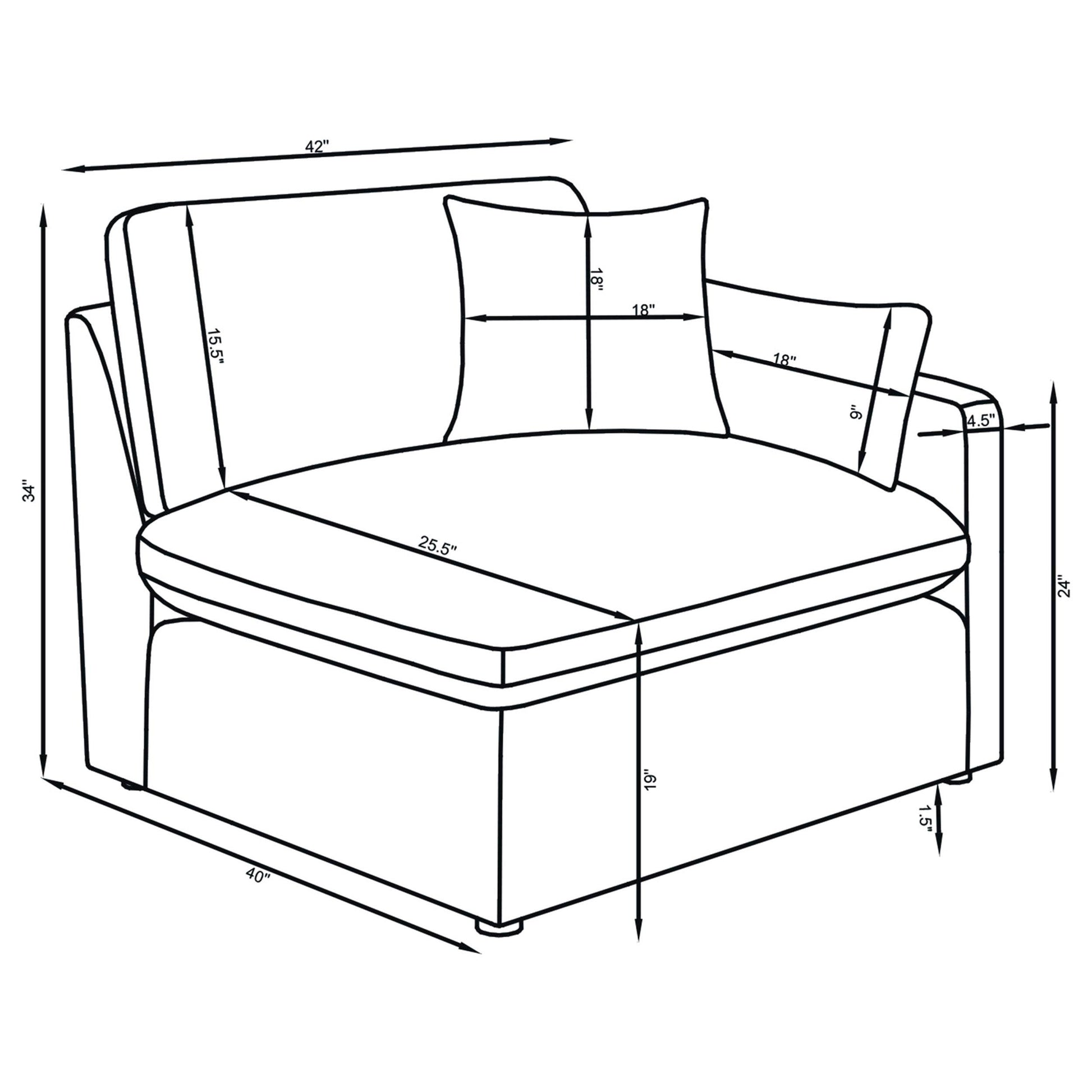  Coaster Furniture Hobson 551455-SETB 4-piece Upholstered Modular Sectional Sofa - Charcoal IMAGE 9
