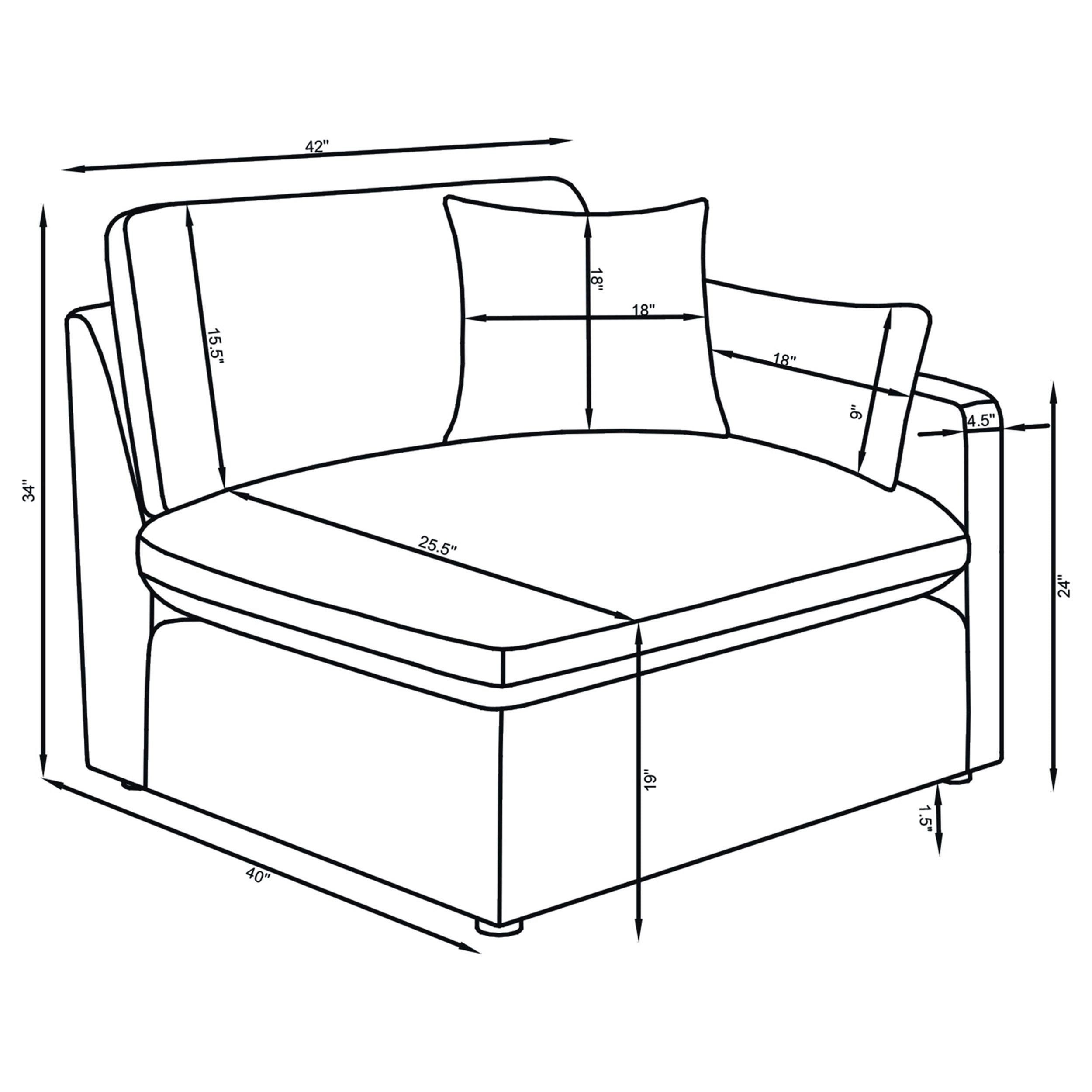  Coaster Furniture Hobson 551455-SETB 4-piece Upholstered Modular Sectional Sofa - Charcoal IMAGE 9