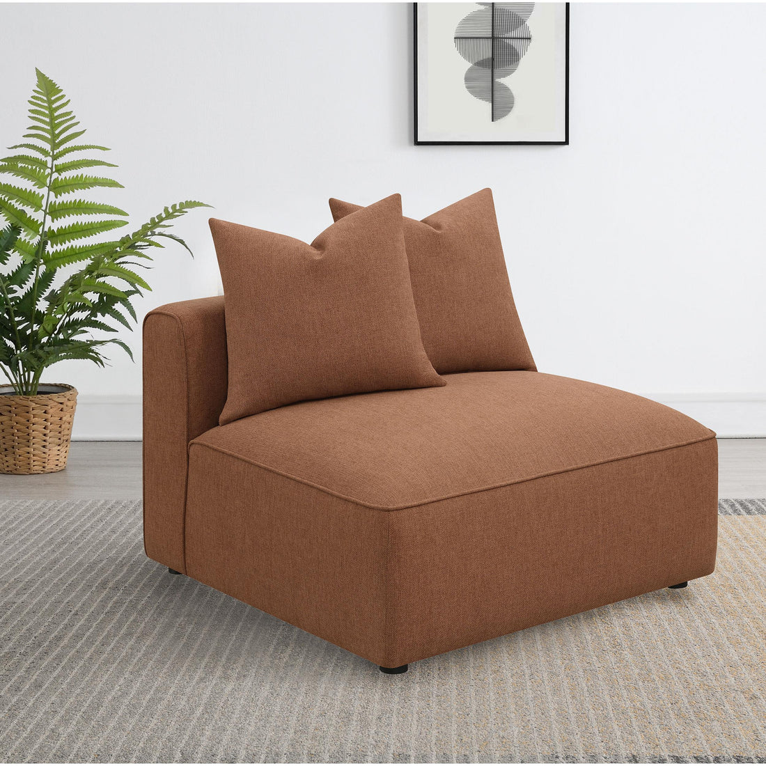  Coaster Furniture Jennifer 551591 Upholstered Armless Chair - Terracotta IMAGE 1