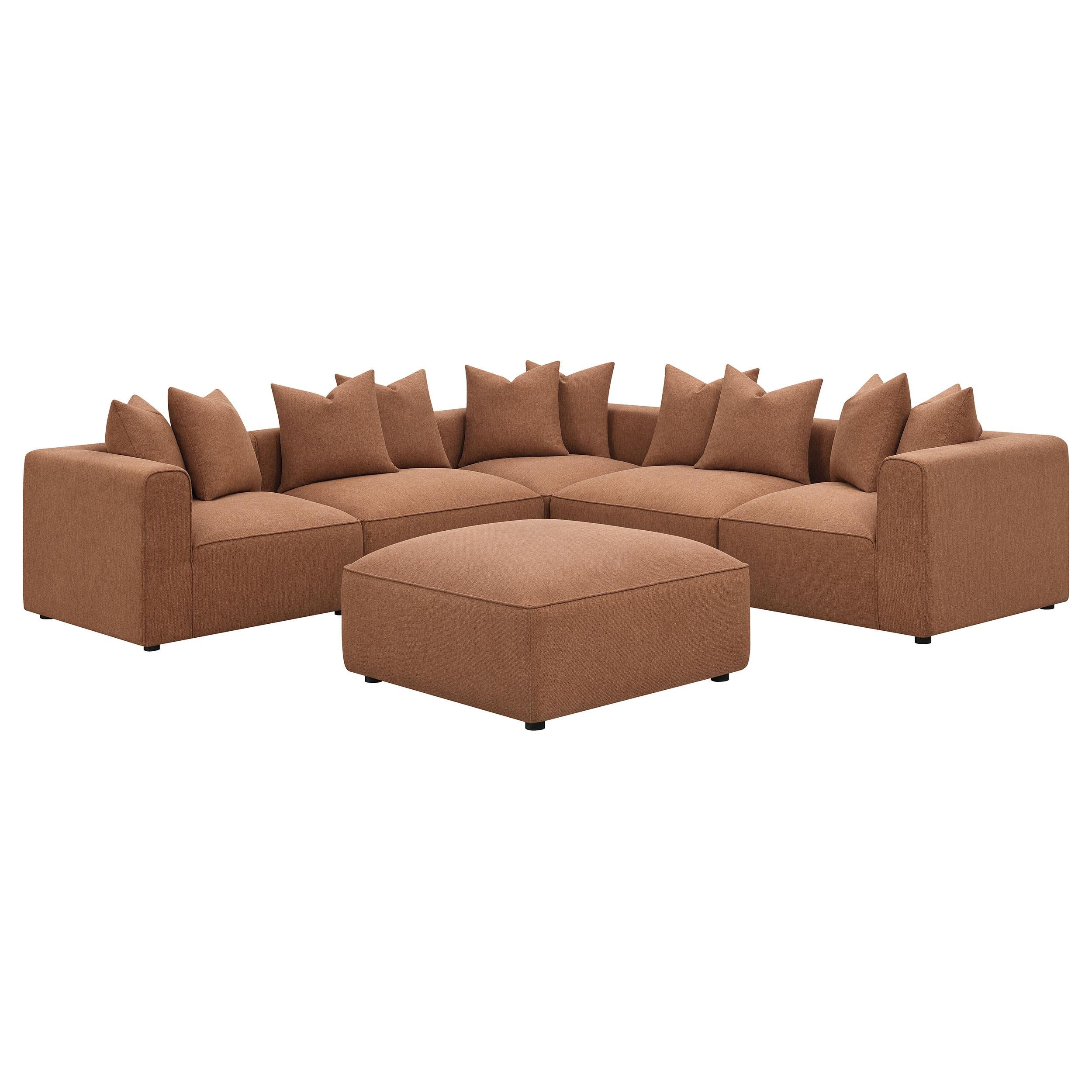  Coaster Furniture Jennifer 551592 Upholstered Corner Chair - Terracotta IMAGE 3