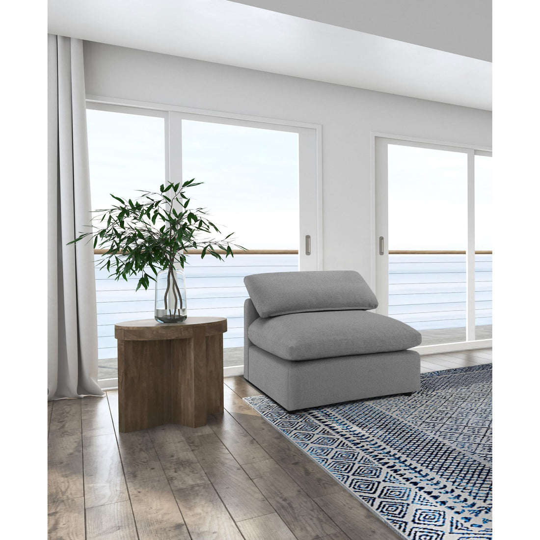  Coaster Furniture Raleigh 551754 Boucle Upholstered Armless Chair - Grey IMAGE 1