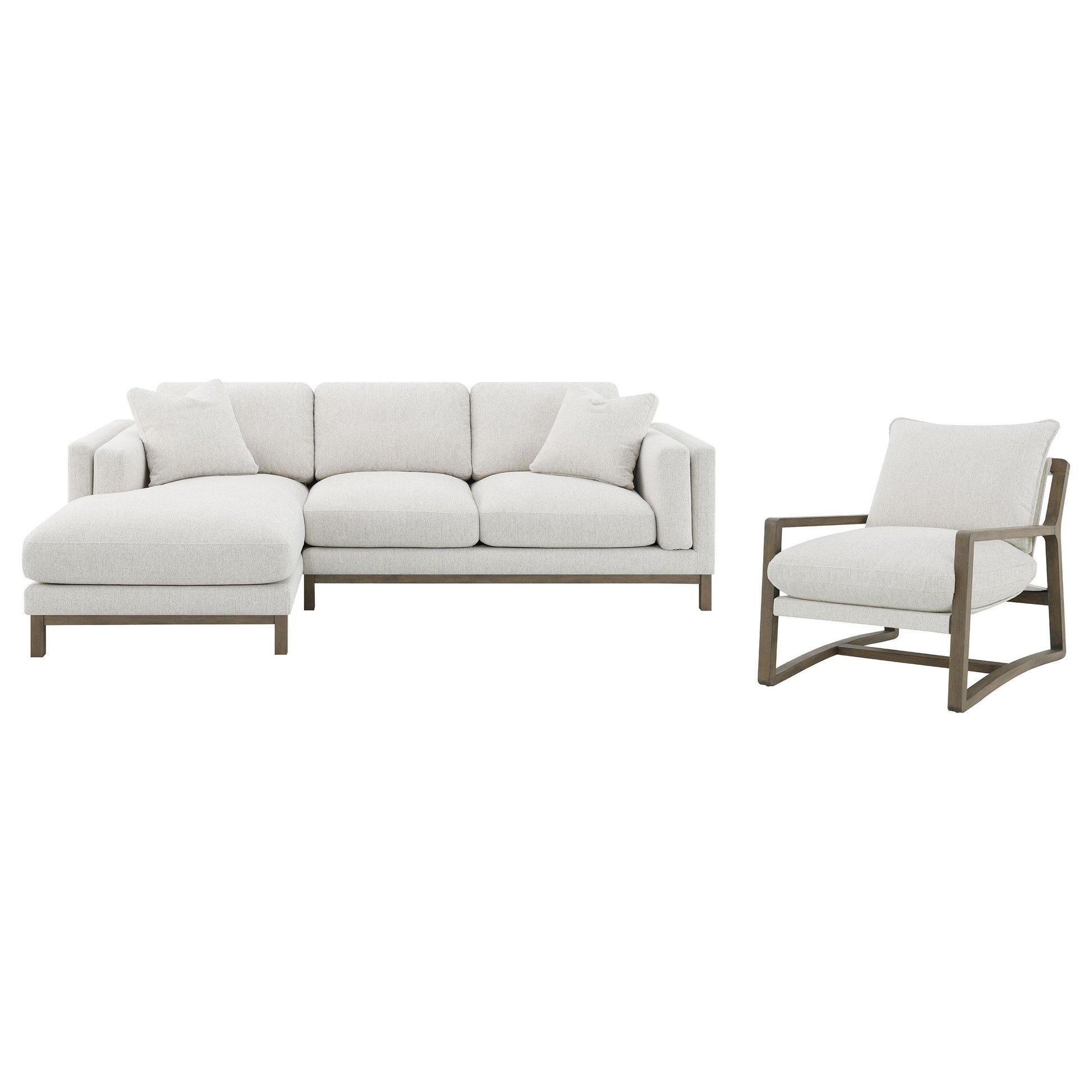  Coaster Furniture Geneva 551777 Boucle Upholstered Sectional Chaise Sofa - Sand IMAGE 13