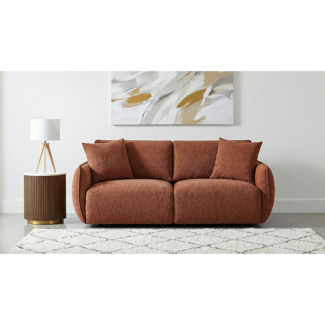  Coaster Furniture Elysia 551891-LOVE Chenille Upholstered Modular Lounge Loveseat - Coral IMAGE 1