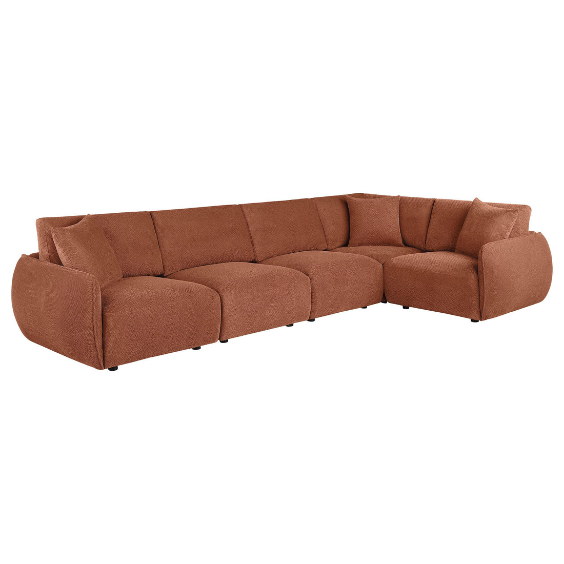  Coaster Furniture Elysia 551891-SETA 5-piece Chenille Upholstered Modular Sectional Sofa - Coral IMAGE 1