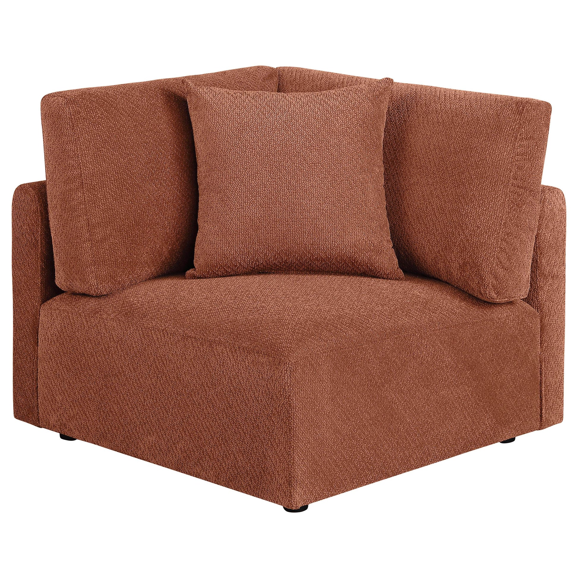 Coaster Furniture Elysia 551892 Chenille Upholstered Modular Corner Chair - Coral IMAGE 1
