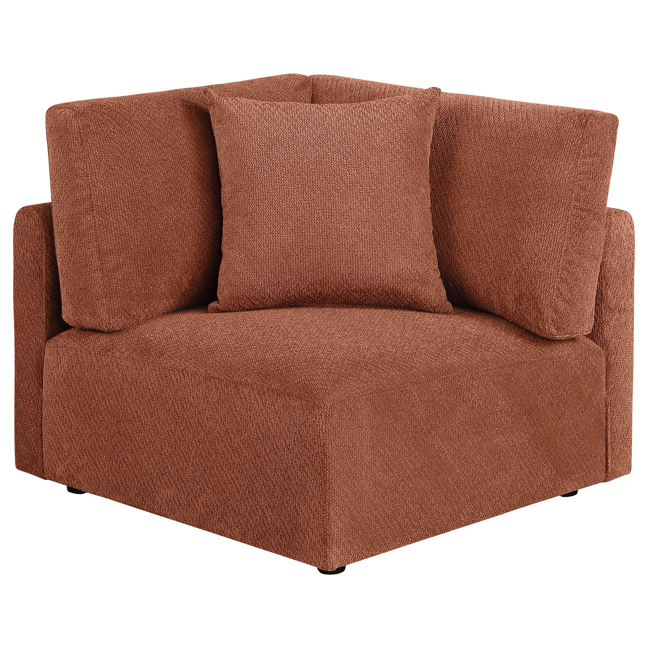  Coaster Furniture Elysia 551892 Chenille Upholstered Modular Corner Chair - Coral IMAGE 1
