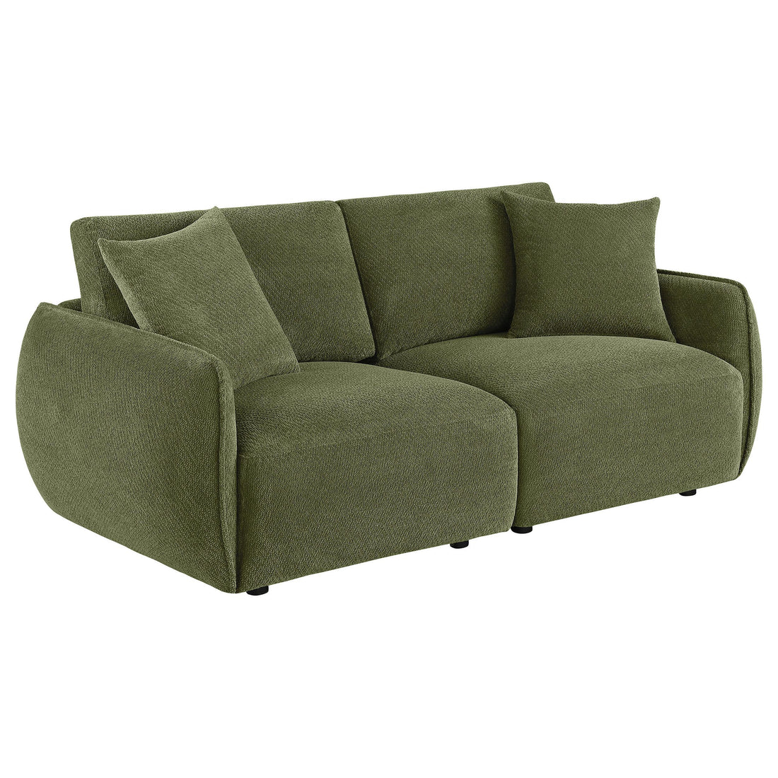  Coaster Furniture Elysia 551895-LOVE Chenille Upholstered Modular Lounge Loveseat - Green IMAGE 1