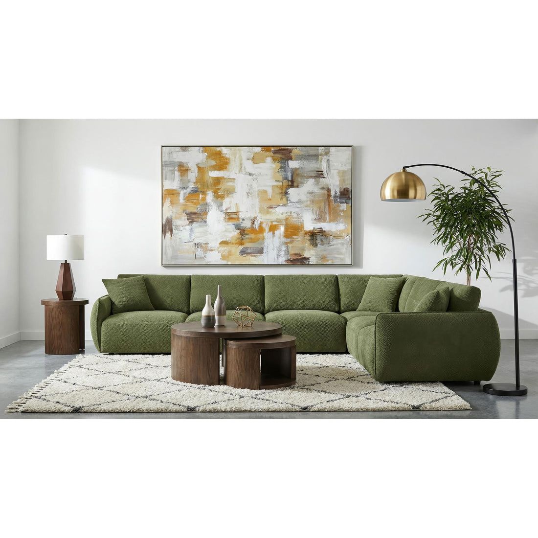  Coaster Furniture Elysia 551895-SET 6-piece Chenille Upholstered Modular Sectional Sofa - Green IMAGE 1