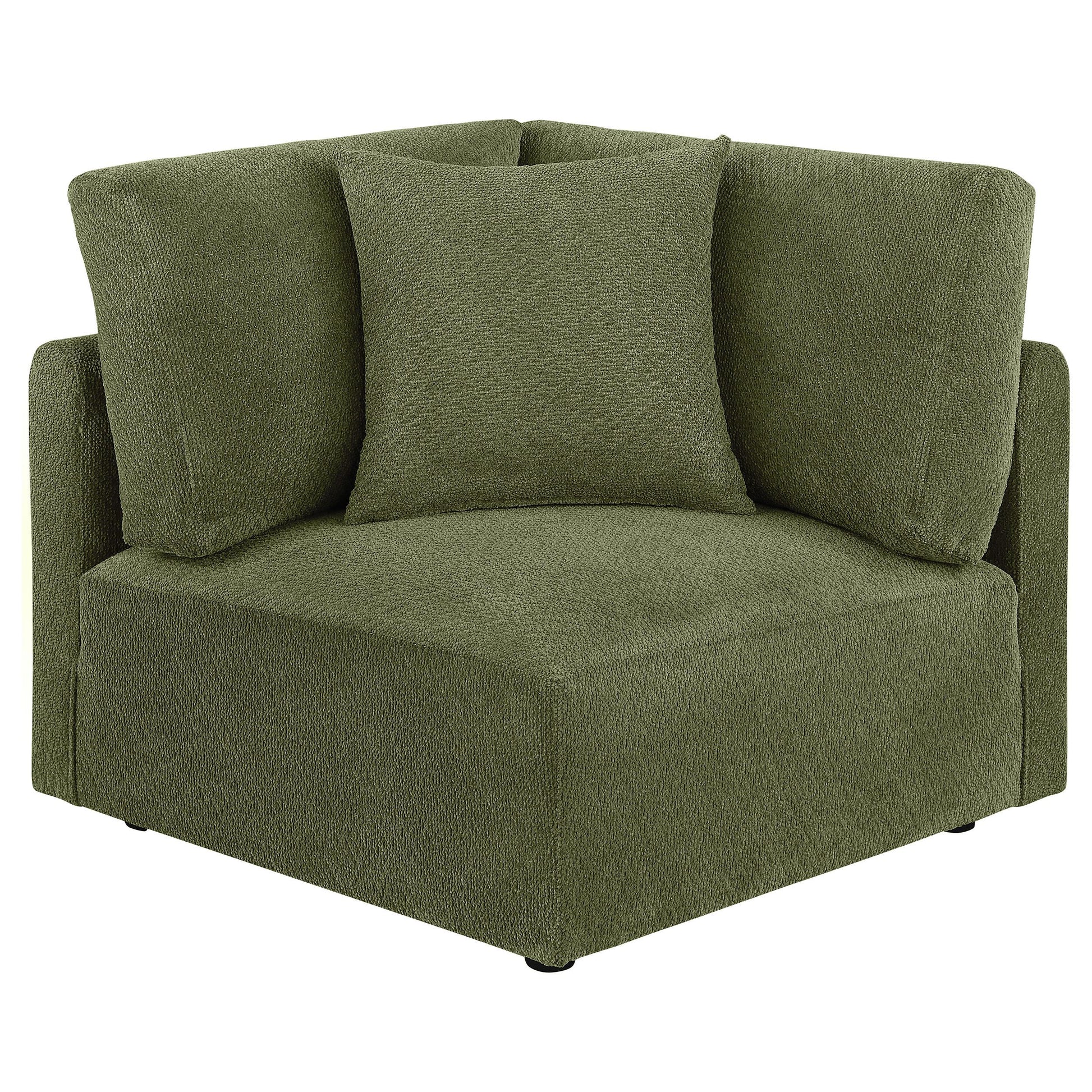  Coaster Furniture Elysia 551896 Chenille Upholstered Modular Corner Chair - Green IMAGE 1