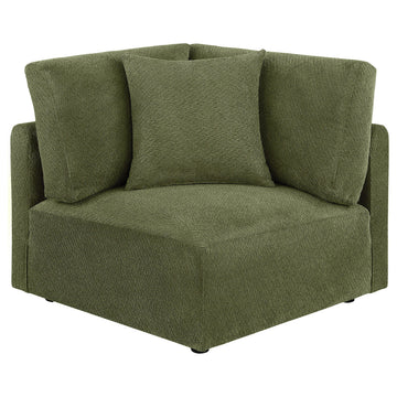  Coaster Furniture Elysia 551896 Chenille Upholstered Modular Corner Chair - Green IMAGE 1