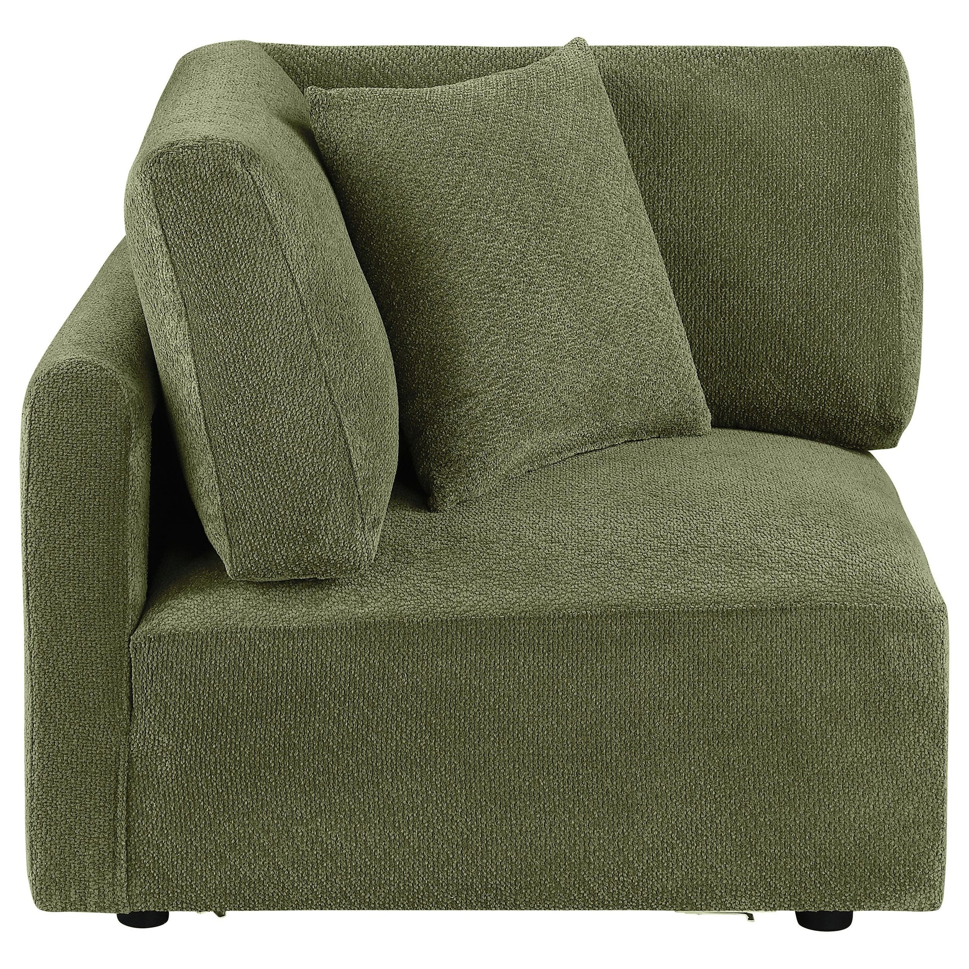  Coaster Furniture Elysia 551896 Chenille Upholstered Modular Corner Chair - Green IMAGE 4