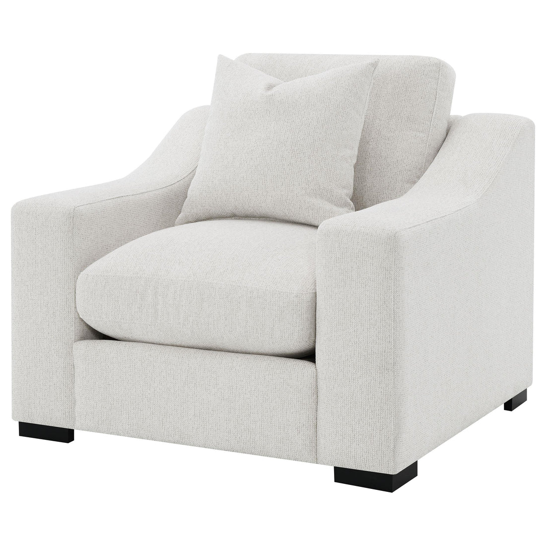  Coaster Furniture Ashlyn 552093 Fabric Upholstered Track Arm Accent Chair - Sand IMAGE 1