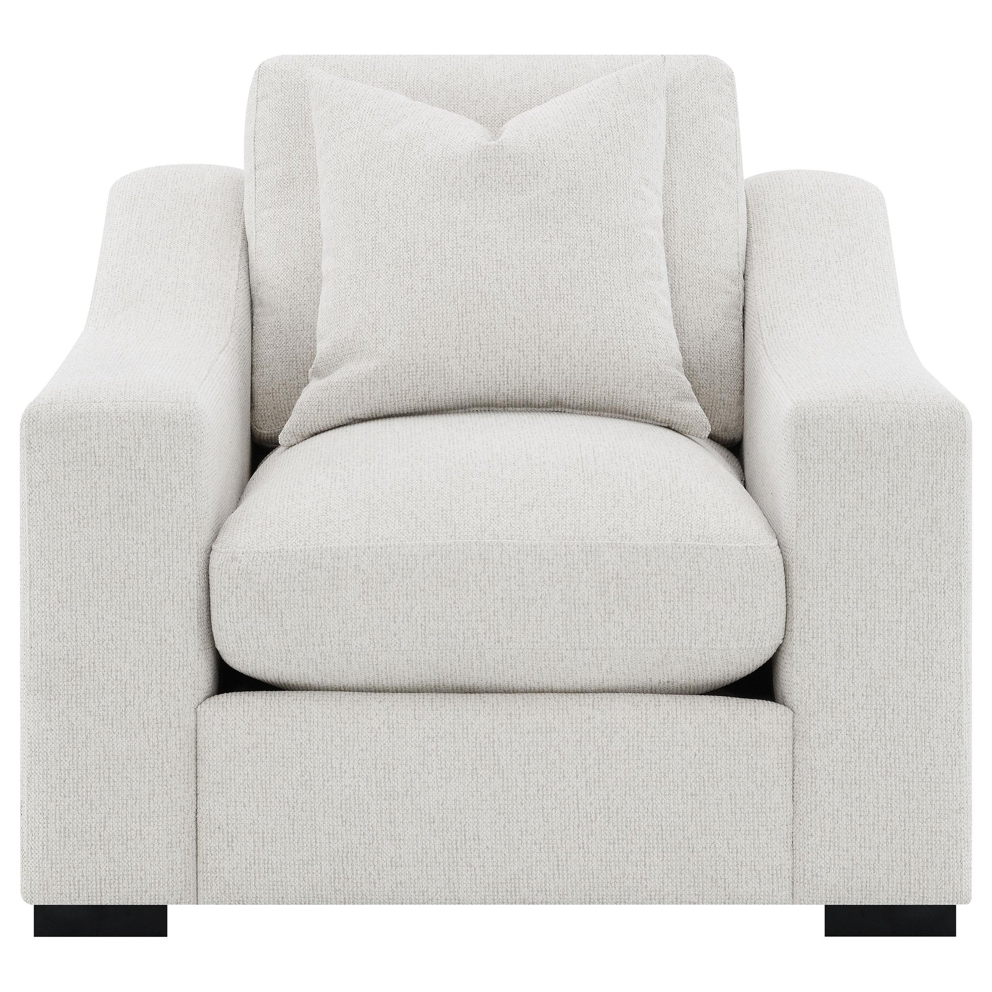  Coaster Furniture Ashlyn 552093 Fabric Upholstered Track Arm Accent Chair - Sand IMAGE 7