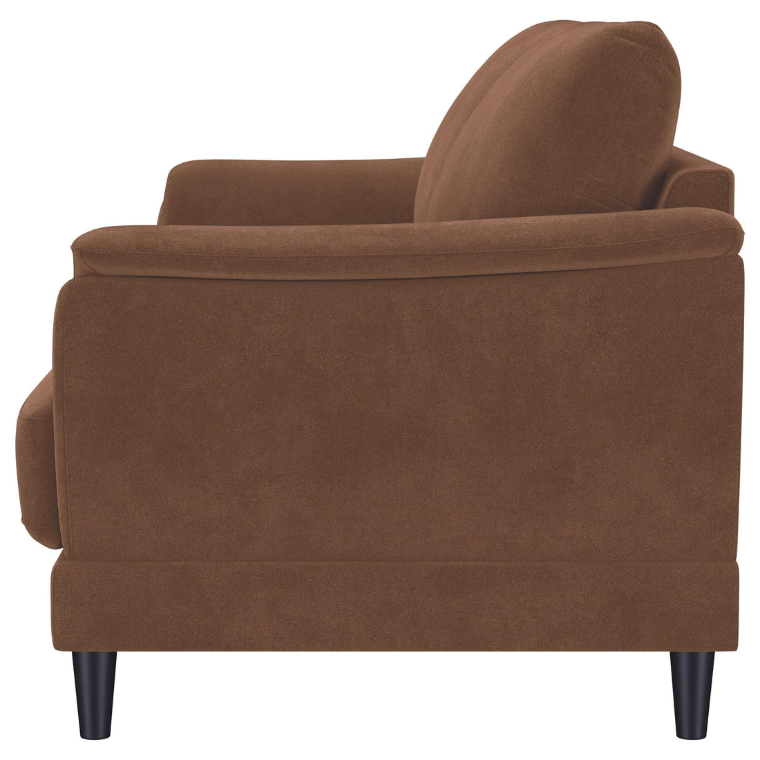  Coaster Furniture Selma 552101 Velvet Upholstered Crescent Arm Sofa - Rust IMAGE 1