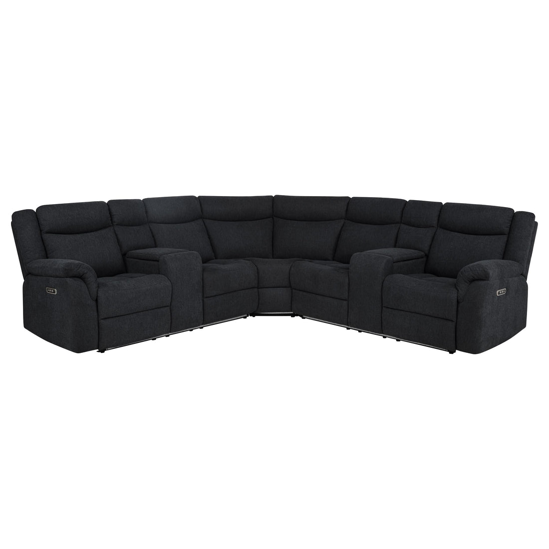  Coaster Furniture Hagen 600500P Upholstered Power Reclining Sectional Sofa - Steel Grey IMAGE 1