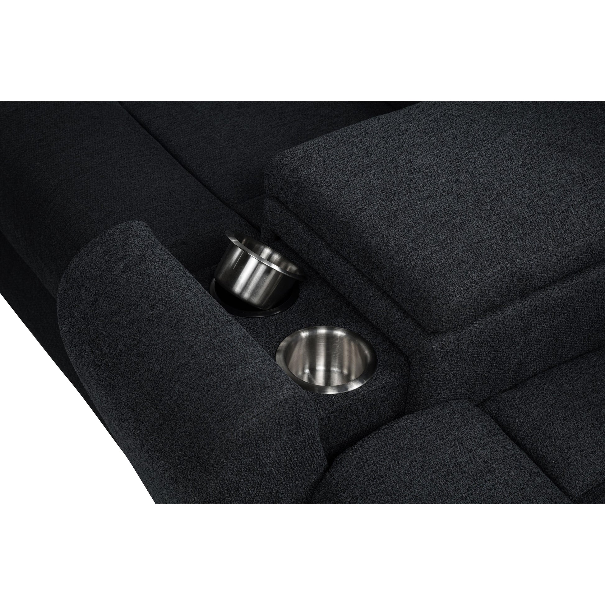  Coaster Furniture Hagen 600500P Upholstered Power Reclining Sectional Sofa - Steel Grey IMAGE 12