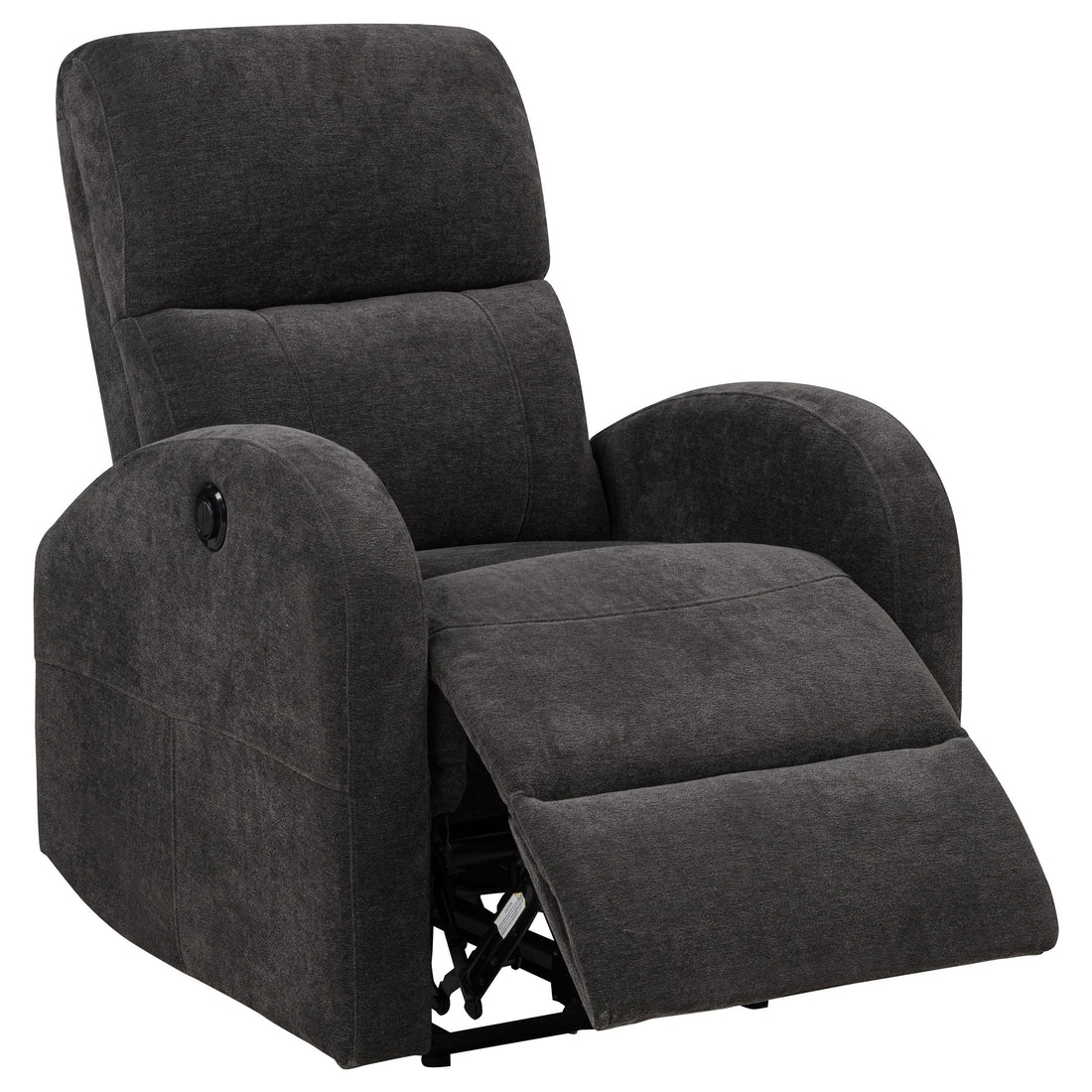 Coaster Furniture Grant 603293P Fabric Upholstered Power Recliner Chair - Charcoal Grey IMAGE 1