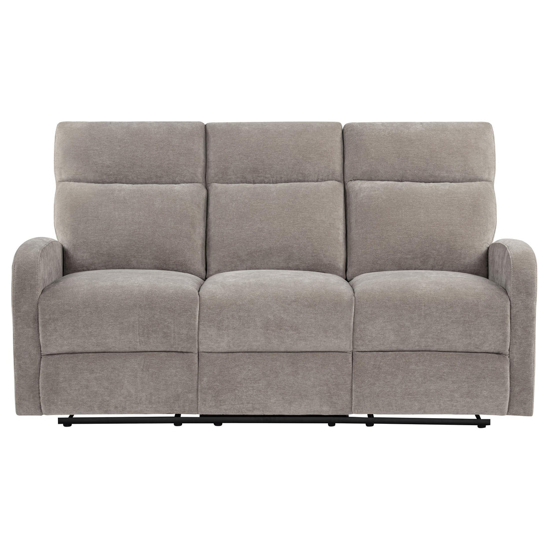  Coaster Furniture Hamilton 603371 Chenille Upholstered Manual Reclining Sofa - Sand IMAGE 1