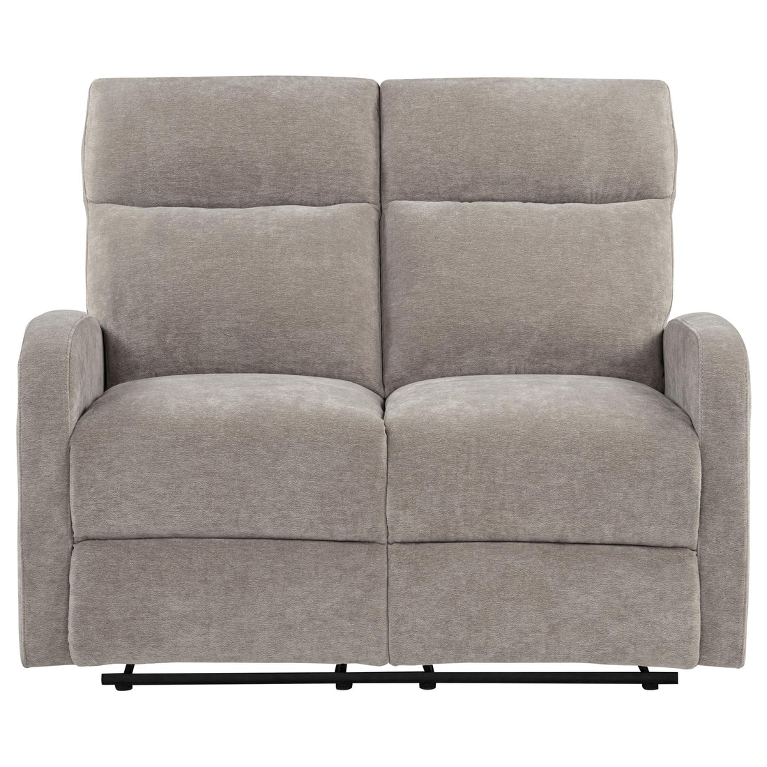  Coaster Furniture Hamilton 603372 Chenille Upholstered Manual Reclining Loveseat - Sand IMAGE 1