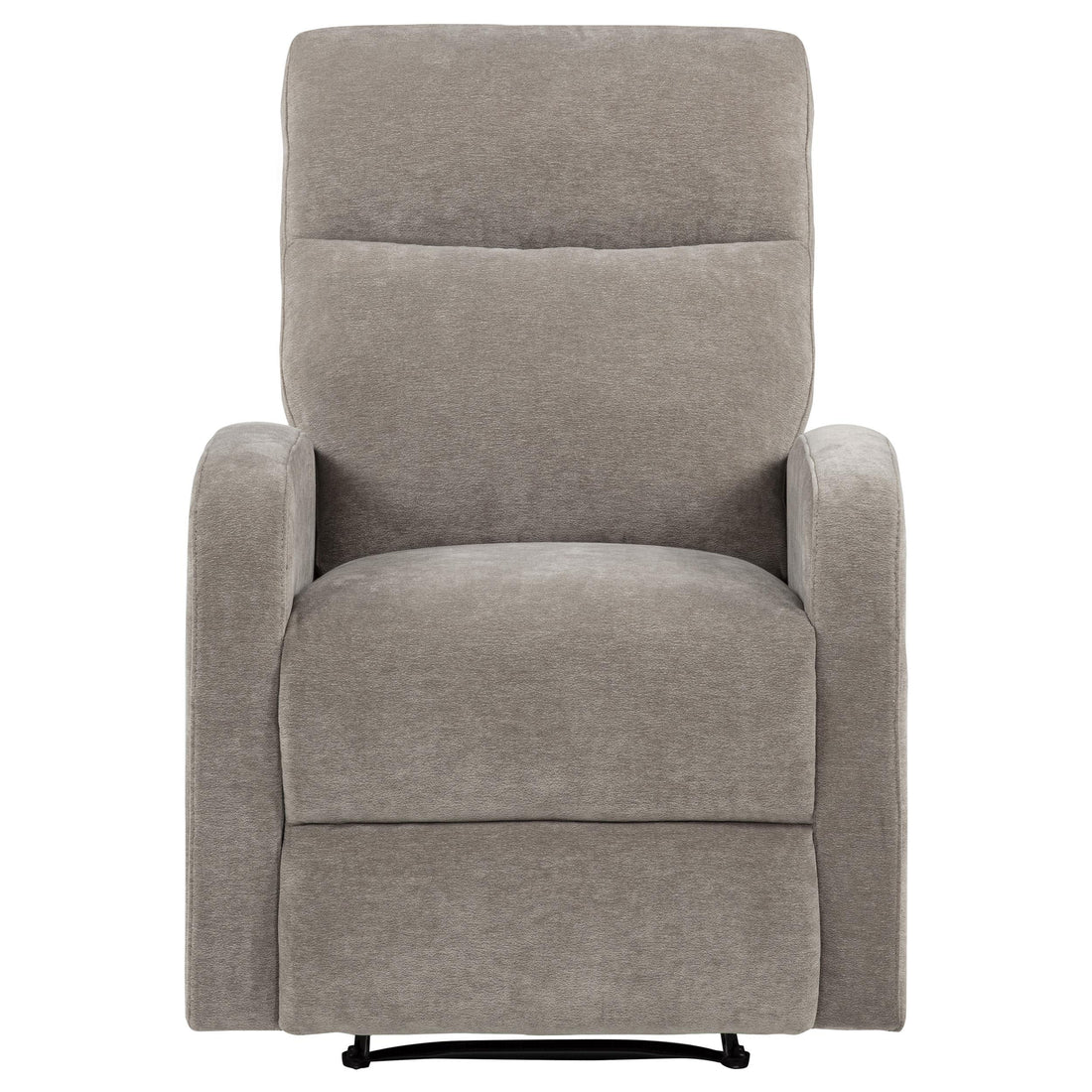  Coaster Furniture Hamilton 603373 Chenille Upholstered Manual Glider Recliner - Sand IMAGE 1