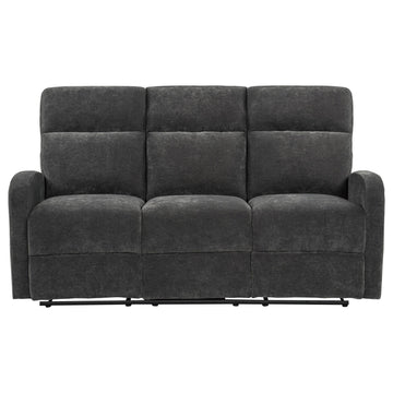  Coaster Furniture Hamilton 603374 Chenille Upholstered Manual Reclining Sofa - Charcoal Grey IMAGE 1