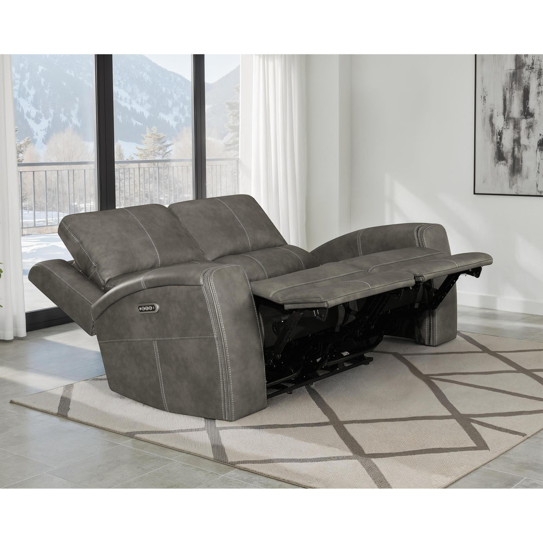  Coaster Furniture Brickston 603432PPP Triple Power Reclining Loveseat - Charcoal IMAGE 1