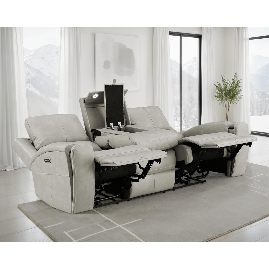  Coaster Furniture Brickston 603434PPP Triple Power Reclining Sofa - Grey IMAGE 1