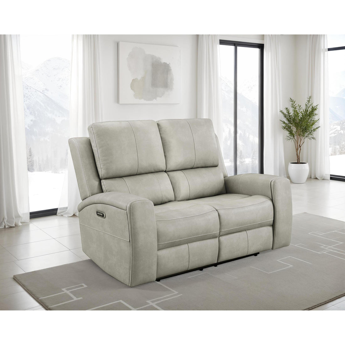  Coaster Furniture Brickston 603435PPP Triple Power Reclining Loveseat - Grey IMAGE 1