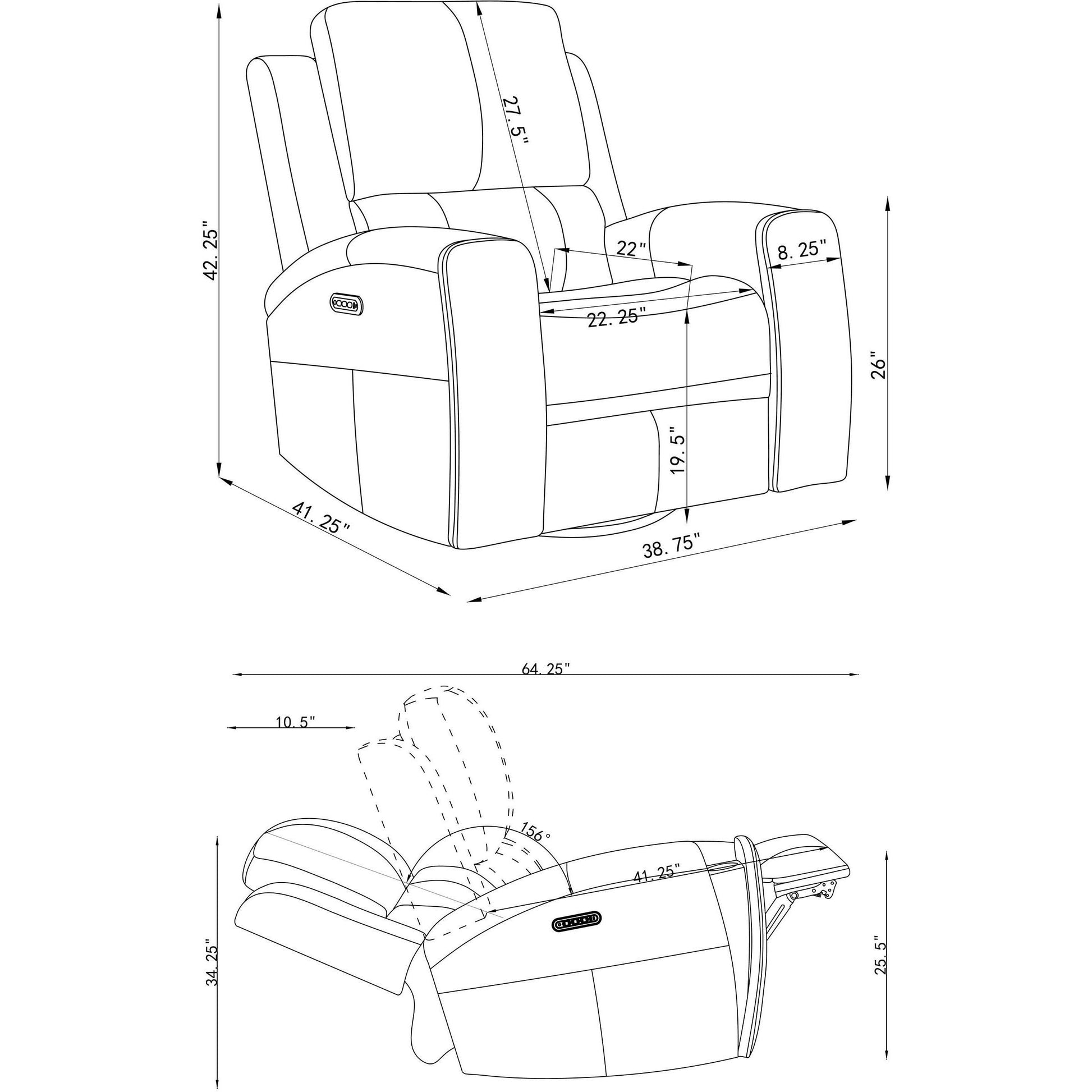  Coaster Furniture Brickston 603436PPP Triple Power Swivel Glider Recliner - Grey IMAGE 14