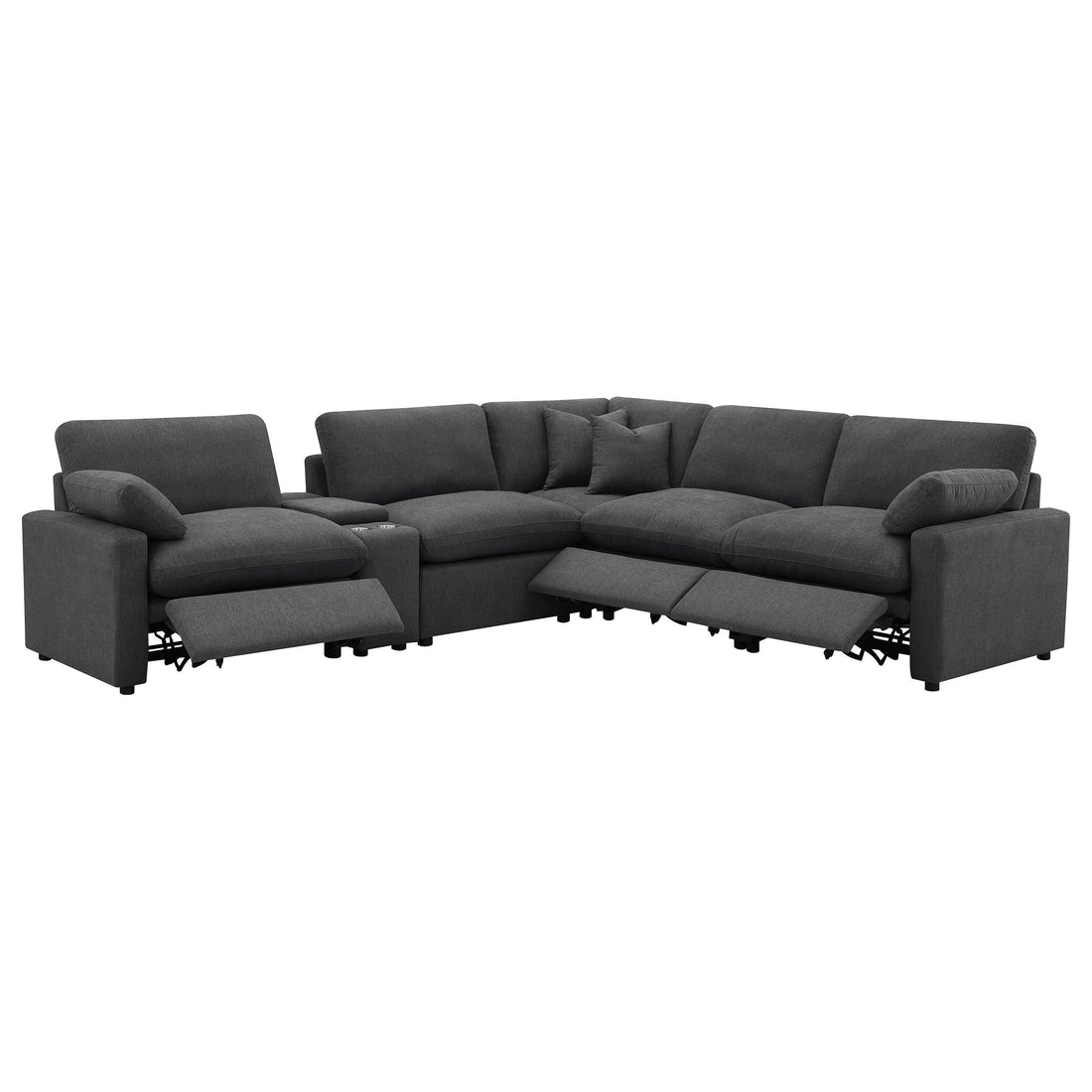  Coaster Furniture Collins 609530P-SET 6-piece Modular Power Reclining Sectional - Dark Grey IMAGE 1