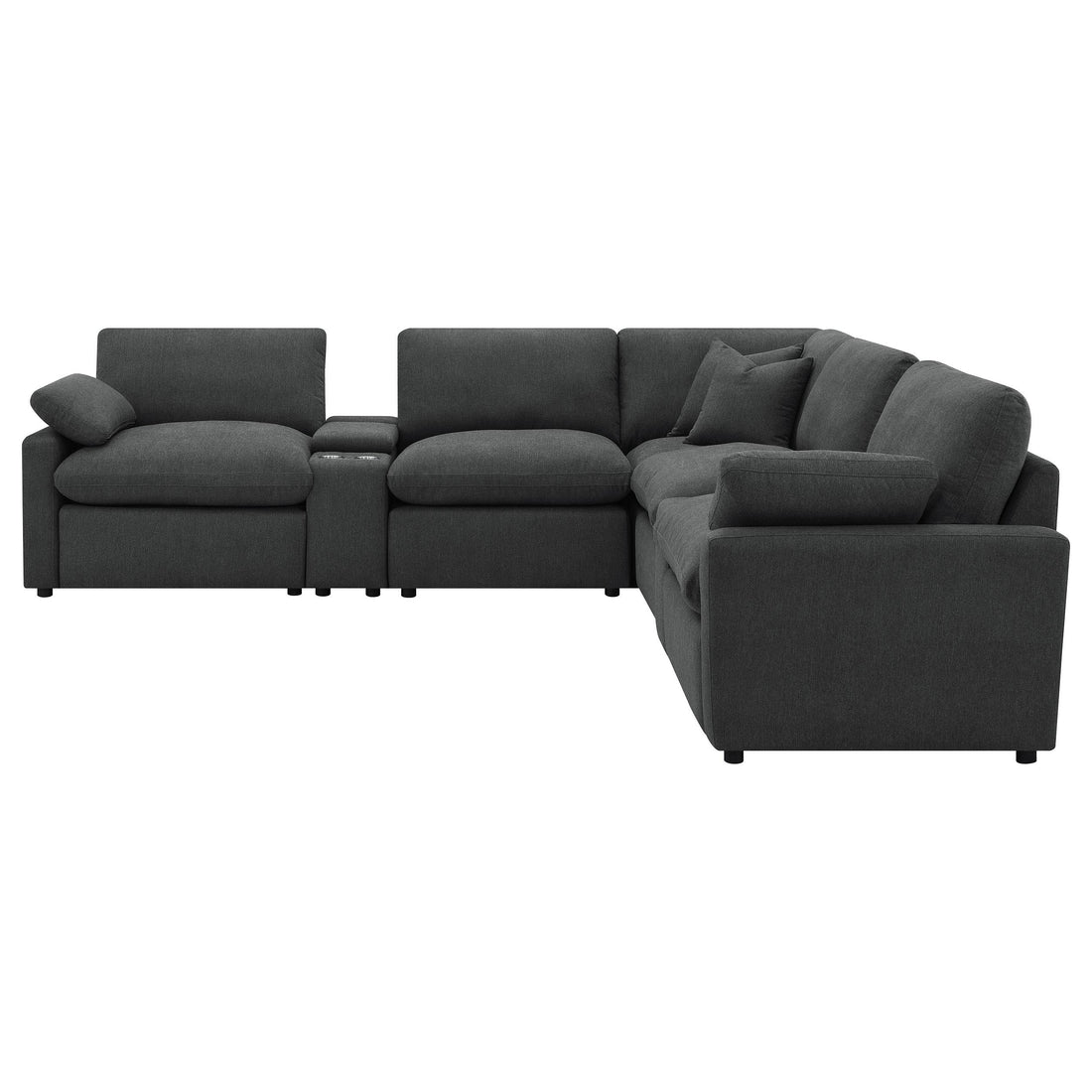  Coaster Furniture Collins 609530P-SETA 7-piece Modular Power Reclining Sectional - Dark Grey IMAGE 1